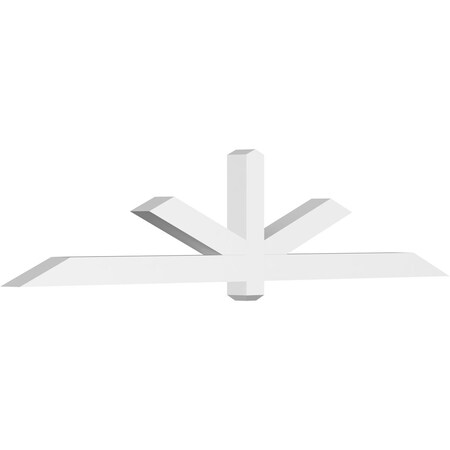 Ekena Millwork Kennewick Architectural Grade PVC Gable Bracket, 96"W x 20"H x 4"D x 4"F, 5/12 Pitch GBP096X20X0404KEN00